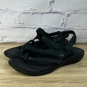 Merrell Freesia Black Slingback Leather Sandals Women's 9 Leather Hiking Strappy